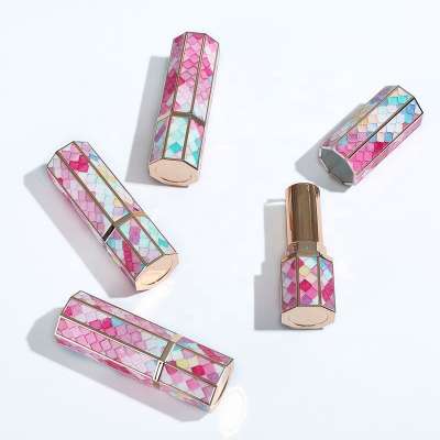 High fashion lovely rainbow Unique lipstick tube galore empty make your own Lip balm lipstick tube for cosmetic packaging